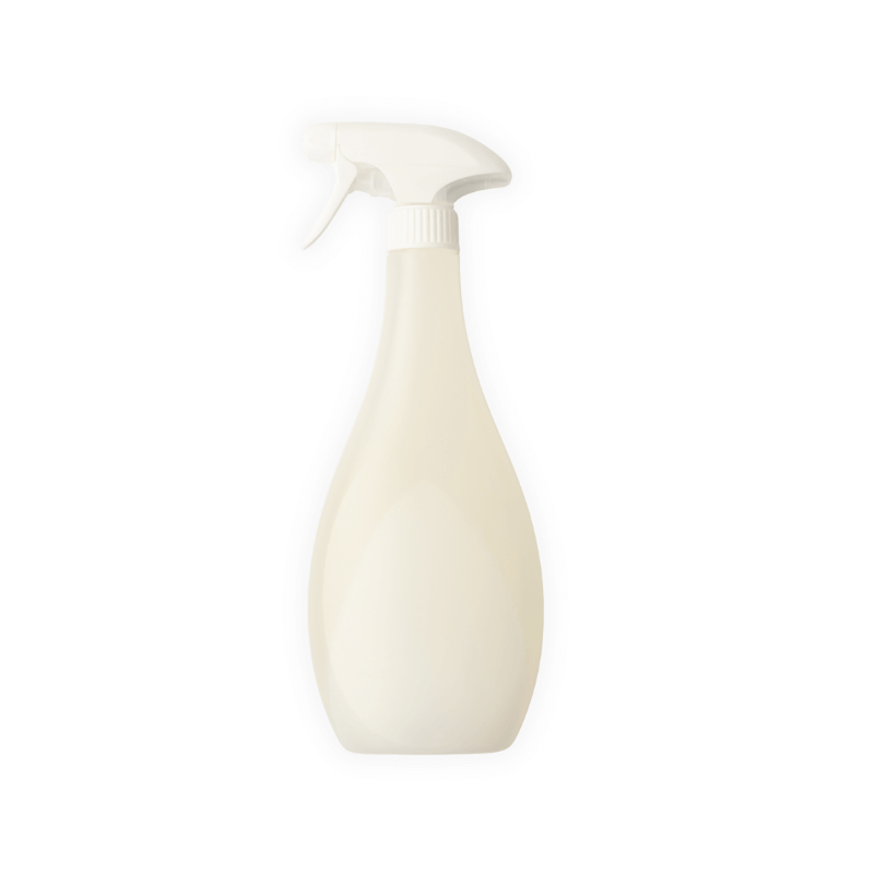 A minimalist product photo of Spray-X rust accelerator in a white spray bottle on a white background, designed for Corten steel finishing.